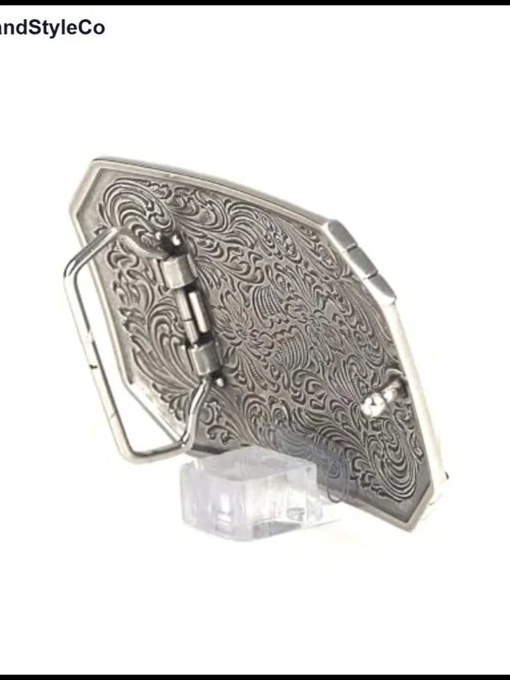 Western Floral Engraved Rectangle Belt Buckle for Women's Belts